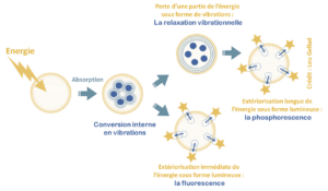 Schéma du principe de la photoluminescence